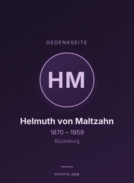 Gedenkportrait von Helmuth von Maltzahn