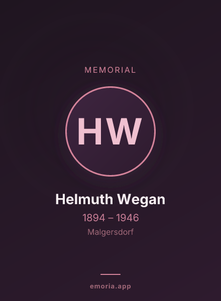 Memorial portrait of Helmuth Wegan