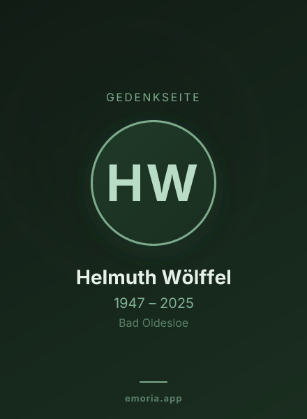 Gedenkportrait von Helmuth Wölffel