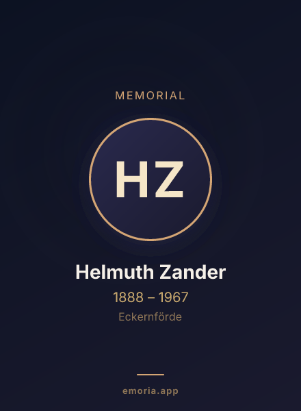 Memorial portrait of Helmuth Zander