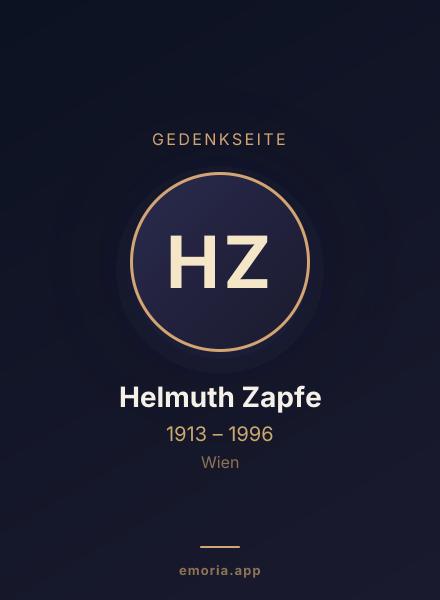 Gedenkportrait von Helmuth Zapfe