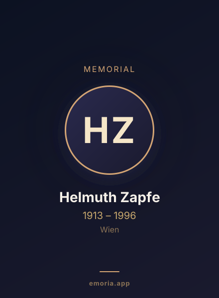 Memorial portrait of Helmuth Zapfe