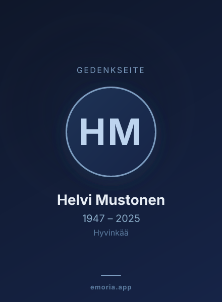 Gedenkportrait von Helvi Mustonen