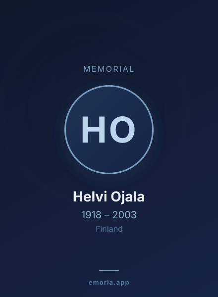 Memorial portrait of Helvi Ojala