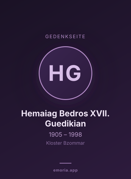 Gedenkportrait von Hemaiag Bedros XVII. Guedikian