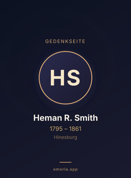 Gedenkportrait von Heman R. Smith