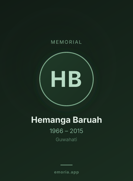 Memorial portrait of Hemanga Baruah