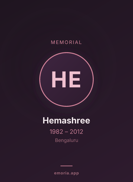 Memorial portrait of Hemashree