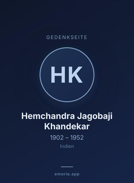 Gedenkportrait von Hemchandra Jagobaji Khandekar
