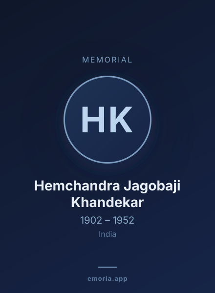 Memorial portrait of Hemchandra Jagobaji Khandekar