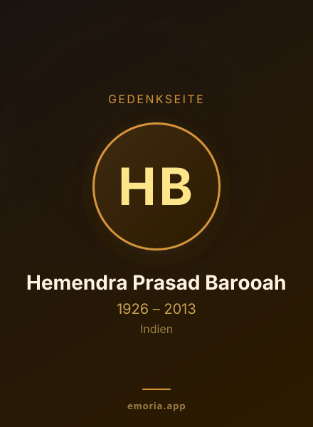 Gedenkportrait von Hemendra Prasad Barooah