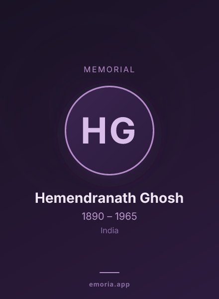 Memorial portrait of Hemendranath Ghosh