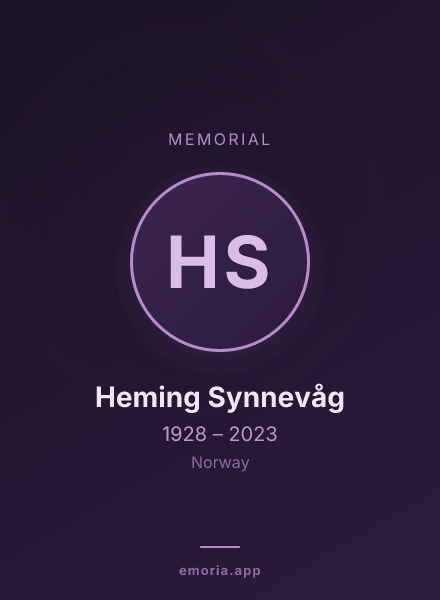 Memorial portrait of Heming Synnevåg