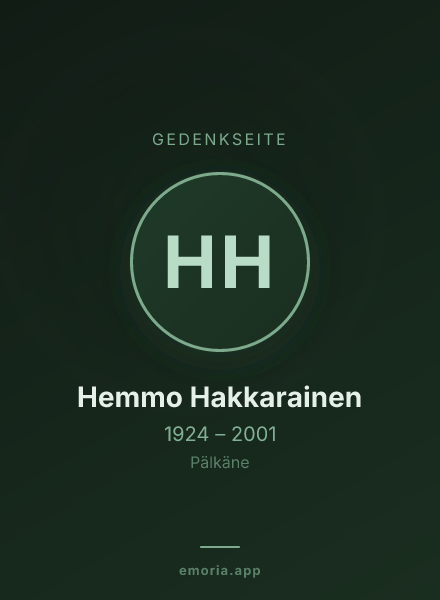 Gedenkportrait von Hemmo Hakkarainen