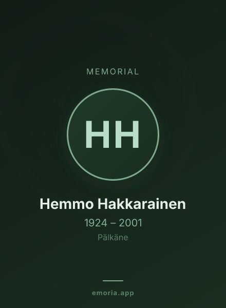 Memorial portrait of Hemmo Hakkarainen