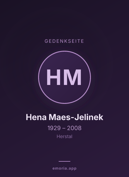 Gedenkportrait von Hena Maes-Jelinek