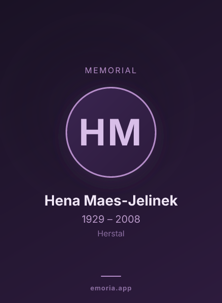 Memorial portrait of Hena Maes-Jelinek