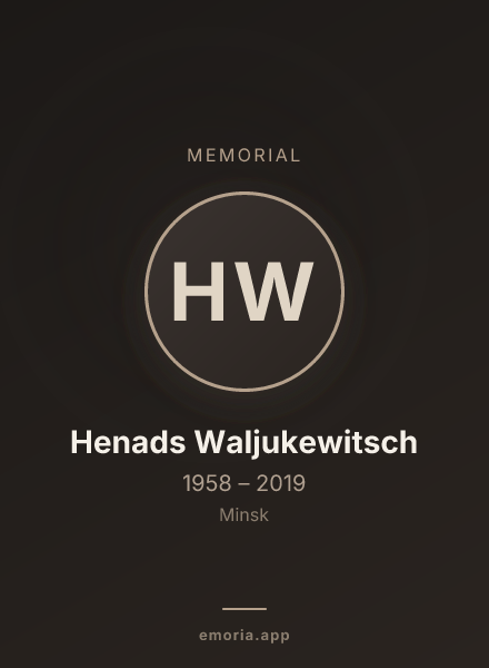 Memorial portrait of Henads Waljukewitsch
