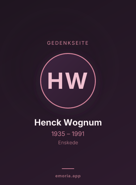 Gedenkportrait von Henck Wognum