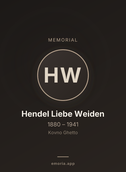Memorial portrait of Hendel Liebe Weiden