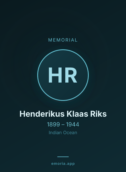 Memorial portrait of Henderikus Klaas Riks