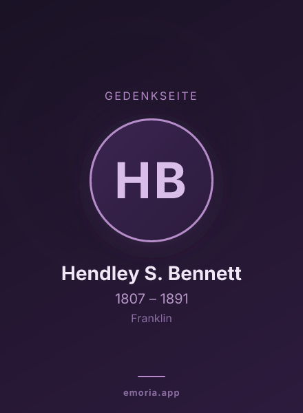 Gedenkportrait von Hendley S. Bennett