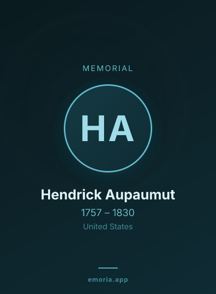 Memorial portrait of Hendrick Aupaumut
