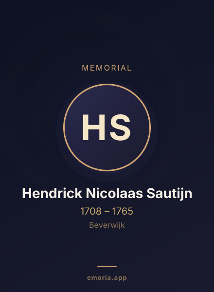 Memorial portrait of Hendrick Nicolaas Sautijn
