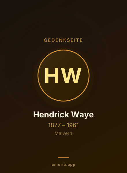 Gedenkportrait von Hendrick Waye