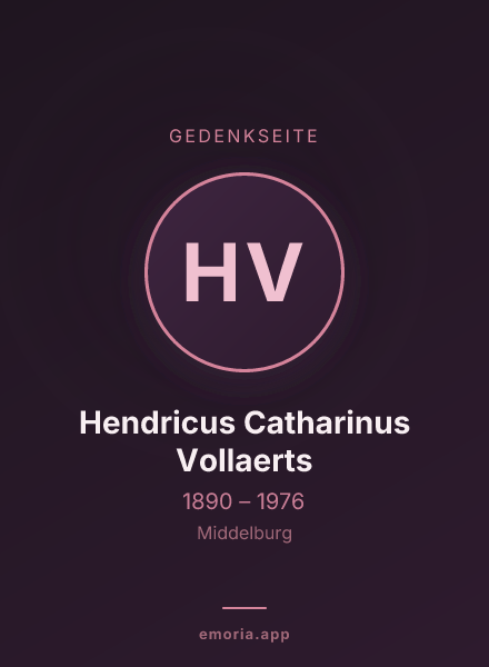 Gedenkportrait von Hendricus Catharinus Vollaerts