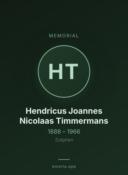 Memorial portrait of Hendricus Joannes Nicolaas Timmermans
