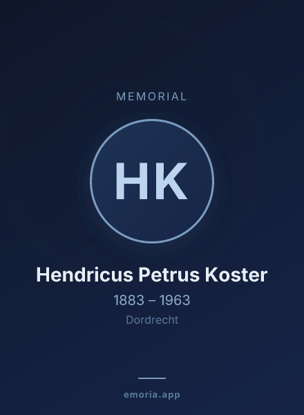 Memorial portrait of Hendricus Petrus Koster
