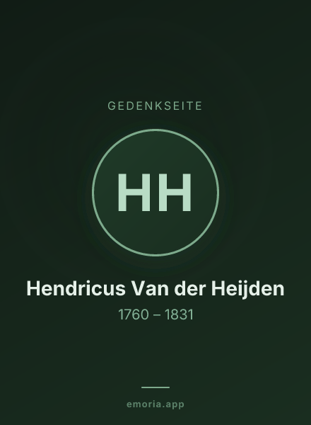 Gedenkportrait von Hendricus Van der Heijden