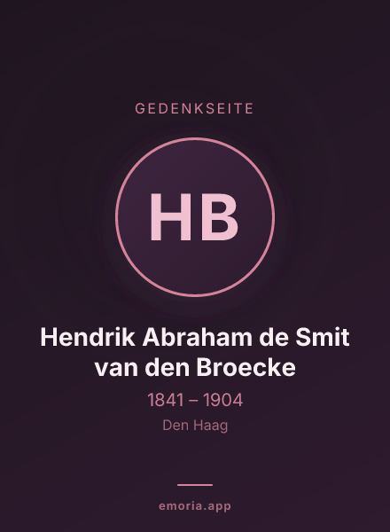 Gedenkportrait von Hendrik Abraham de Smit van den Broecke