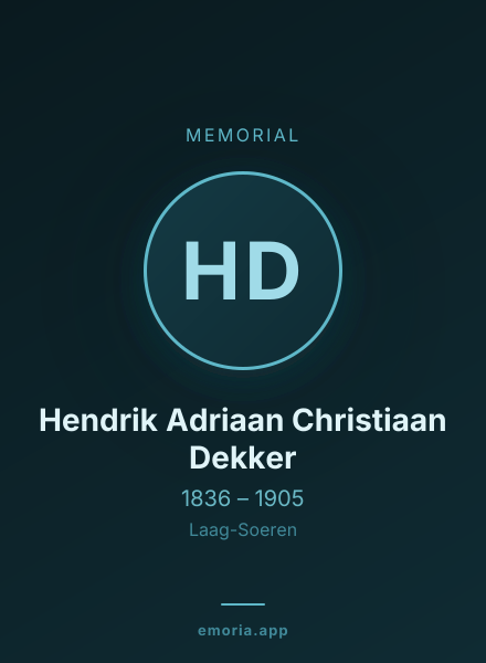 Memorial portrait of Hendrik Adriaan Christiaan Dekker