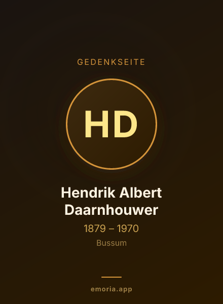 Gedenkportrait von Hendrik Albert Daarnhouwer