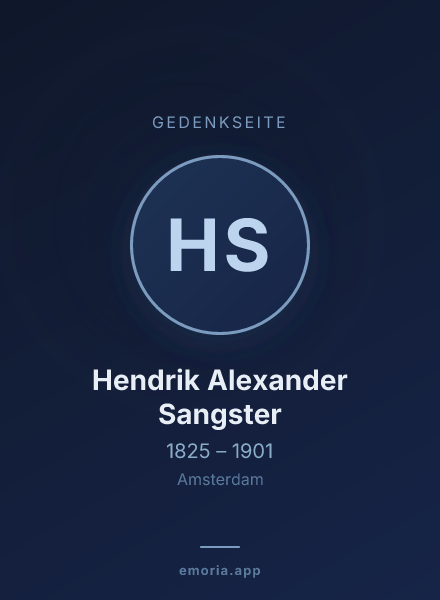Gedenkportrait von Hendrik Alexander Sangster