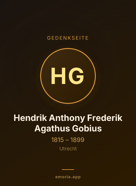 Gedenkportrait von Hendrik Anthony Frederik Agathus Gobius