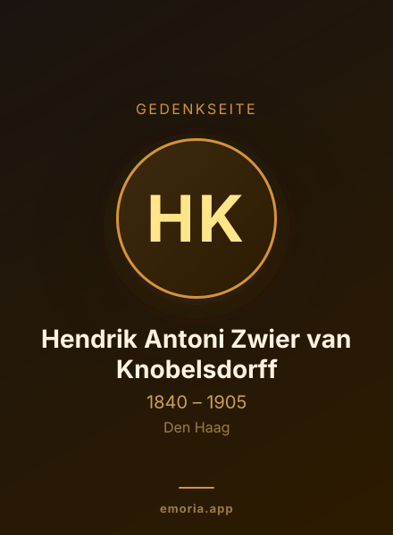 Gedenkportrait von Hendrik Antoni Zwier van Knobelsdorff