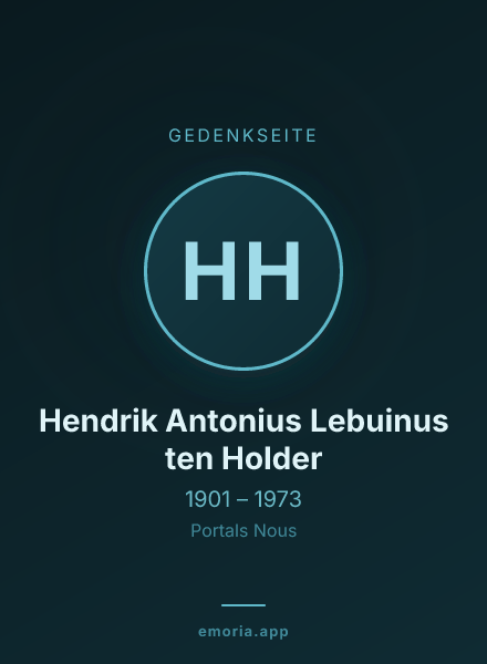 Gedenkportrait von Hendrik Antonius Lebuinus ten Holder