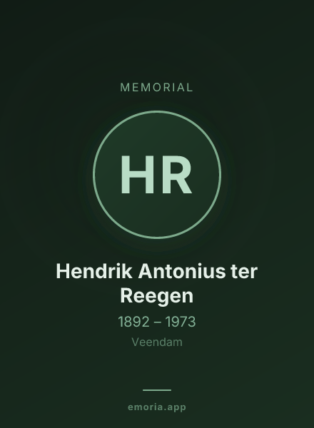 Memorial portrait of Hendrik Antonius ter Reegen