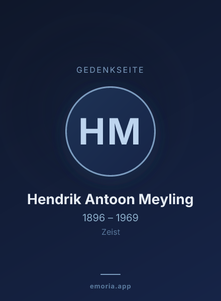 Gedenkportrait von Hendrik Antoon Meyling