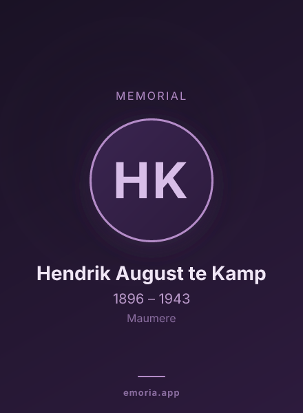 Memorial portrait of Hendrik August te Kamp