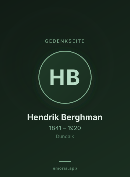 Gedenkportrait von Hendrik Berghman