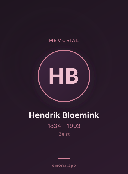 Memorial portrait of Hendrik Bloemink
