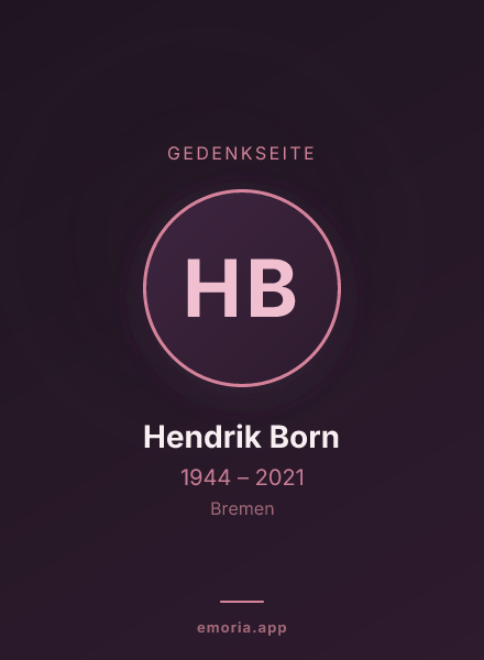 Gedenkportrait von Hendrik Born