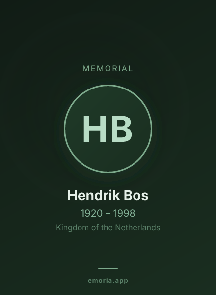 Memorial portrait of Hendrik Bos
