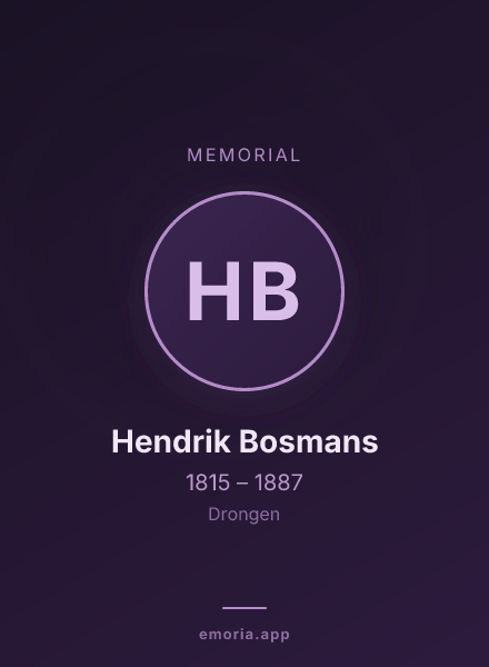 Memorial portrait of Hendrik Bosmans