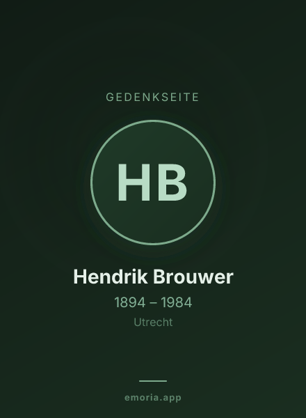 Gedenkportrait von Hendrik Brouwer