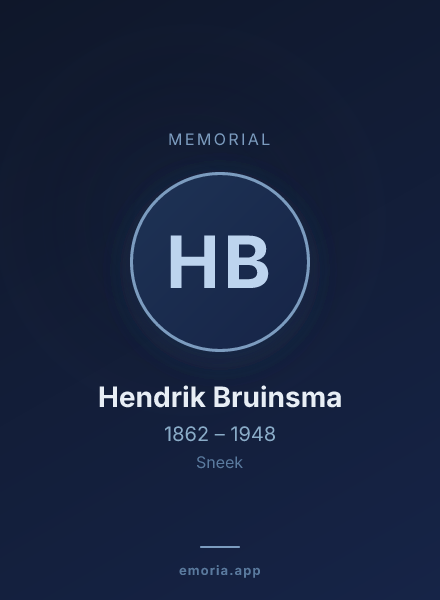 Memorial portrait of Hendrik Bruinsma